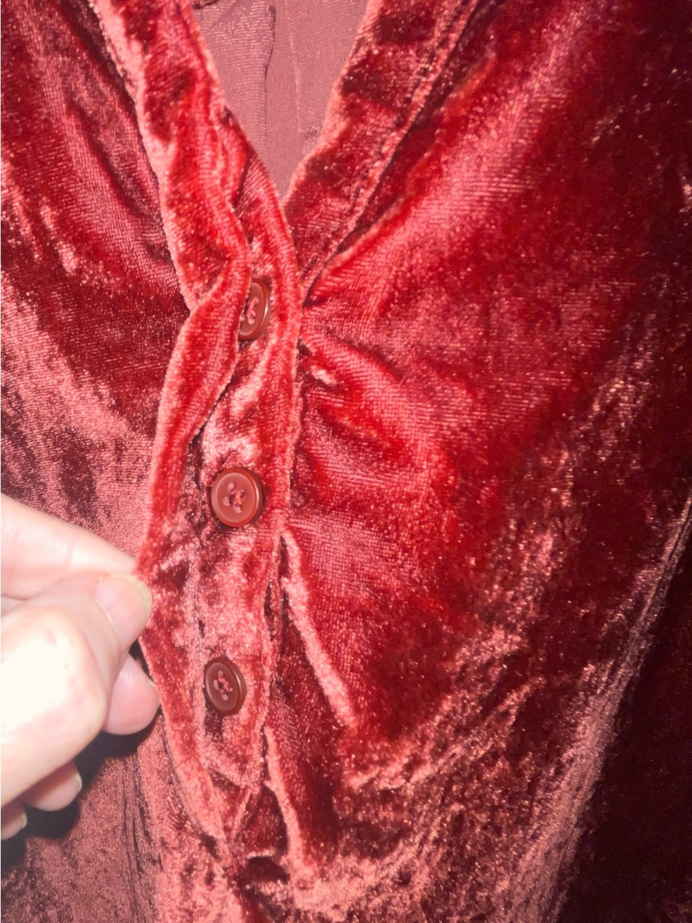 Torrid Harper Deep Rust Crushed Velvet V-Neck Long Sleeve Top Size 2 Fall Ready - Picture 4 of 10